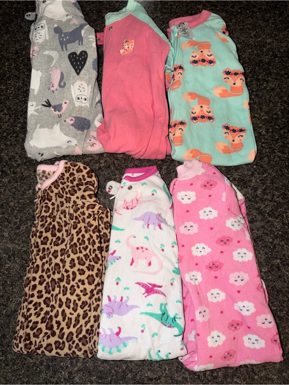 Kids Winter Fleece Pajama Bundle - Pink, Mint, Gray & Patterned